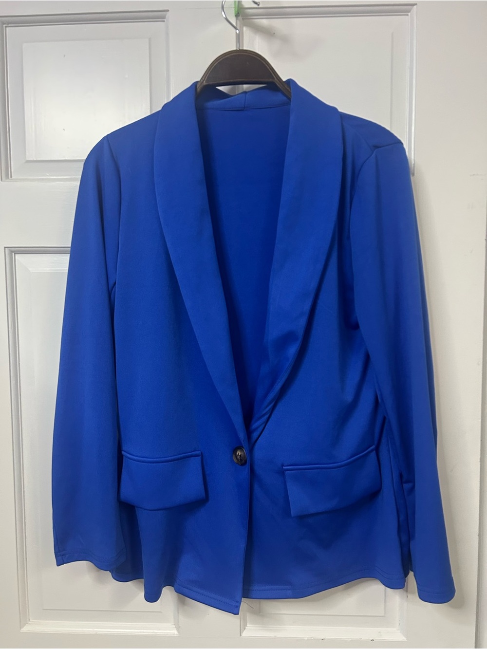 Women's Cobalt Blue Shawl-Collar Blazer